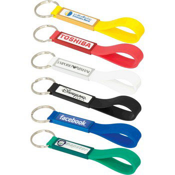 C7300ID - Silicone Sling Keyring with Dome-Indent