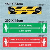 Social Distancing Floor Graphics - Rectangle Large