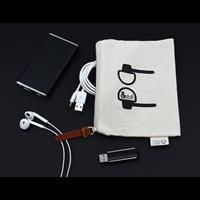 Calico Earphone Pouch - 17cmx22.5cm